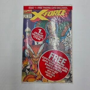 Marvel Comics X-Force #1 Aug 1991 Sealed Polybag with Trading Card Rob Liefeld